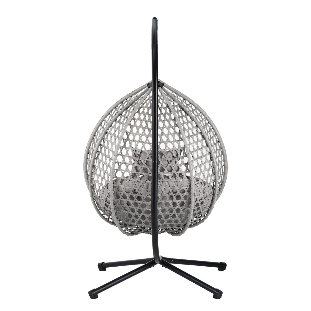Hanging Swinging Egg Chair with Rattan Weaving, Base Included