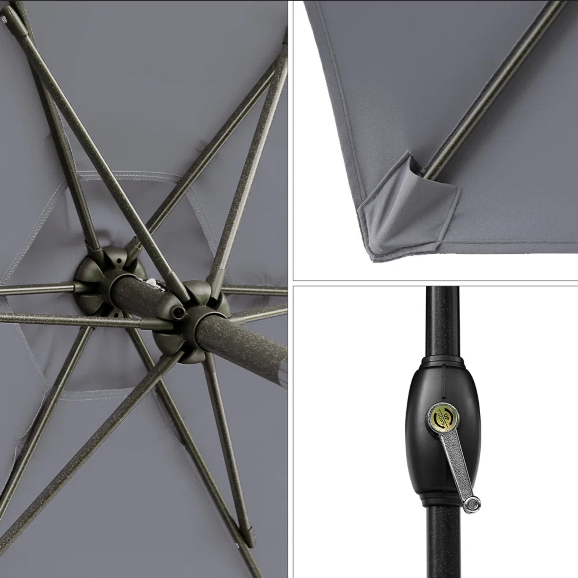 7.5 Feet Market Umbrella with Crank Lift & Tilt, Base Not Included