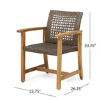 Hampton Outdoor Rattan Dining Chairs, Set of 2