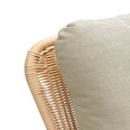 Contemporary Minimalist Beige Wicker Rocking Chair