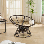 360° Swivel Indoor Outdoor Wicker Papasan Chair with Soft Thick Cushion