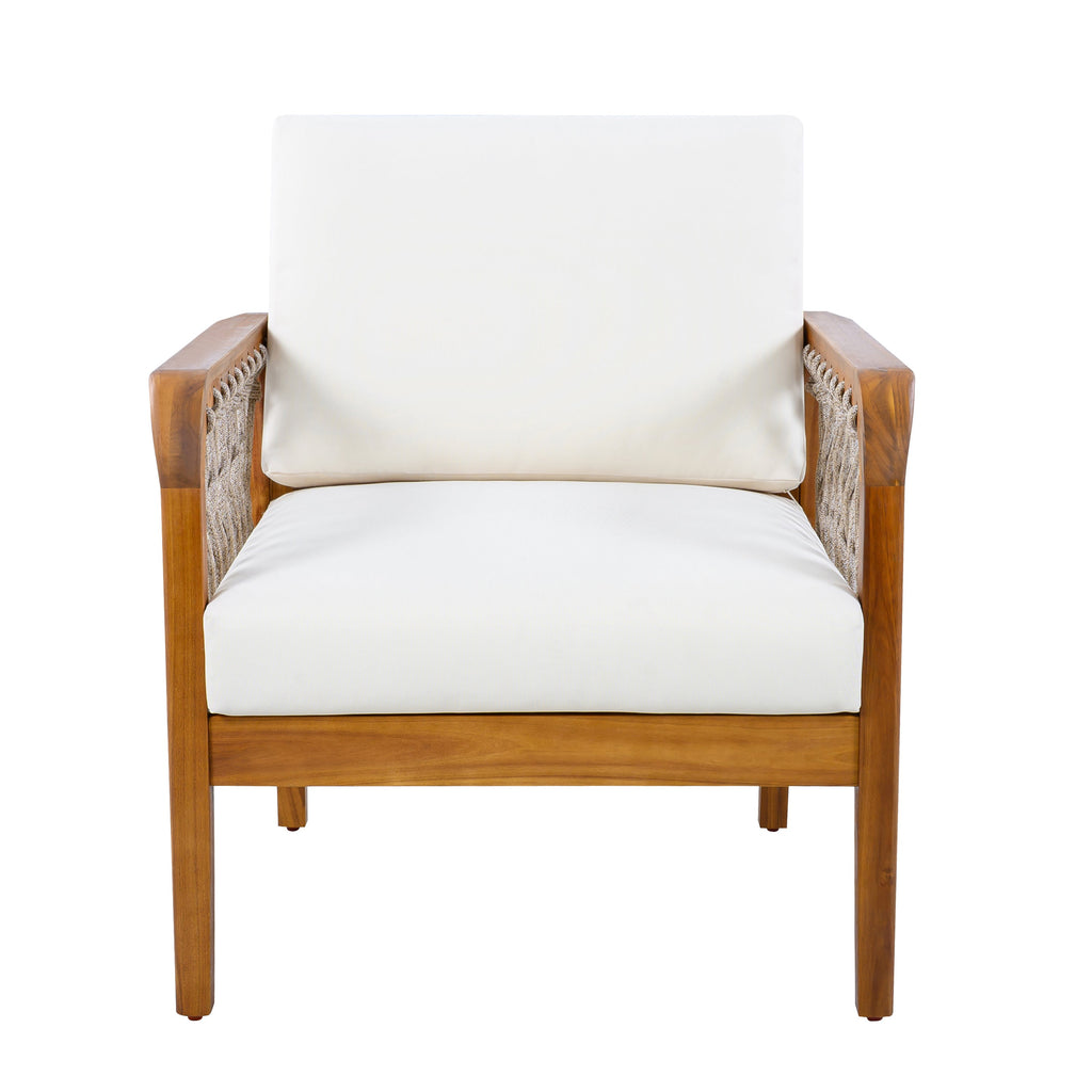 Millie Outdoor Acacia Wood Club Chair