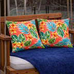 Bright Coral Pink 18x18 Waterproof & Fade-Resistant Outdoor Throw Pillows, Set of 2
