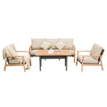 4-Piece Outdoor Set with Coffee Table, 3-Seater Sofa and Lounge Sofa