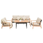 4-Piece Outdoor Set with Coffee Table, 3-Seater Sofa and Lounge Sofa