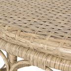 Cultured Outdoor Coffee Table with Wicker Weave Top and Looped Design