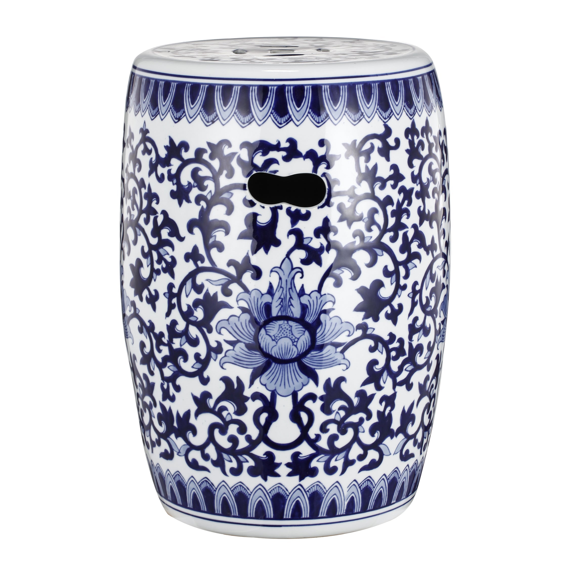 Outdoor Small Porcelain Stool with Dazzling Pattern