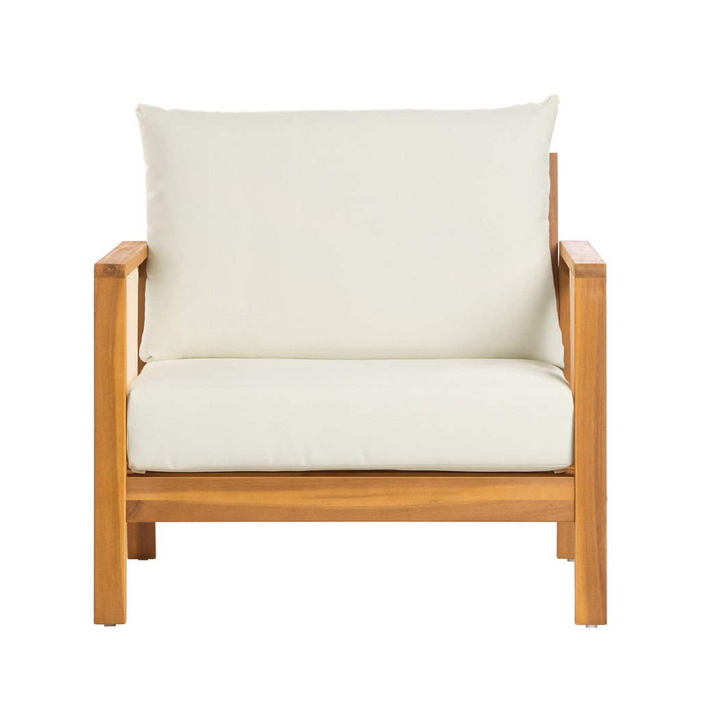 Khali Outdoor Club Chair with Acacia Wood Frame
