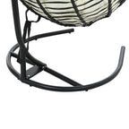 Folding Hanging Swinging Egg Chair with Stand & Tufted Cushion