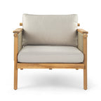 Outdoor Wood Club Chair with Rope Accents
