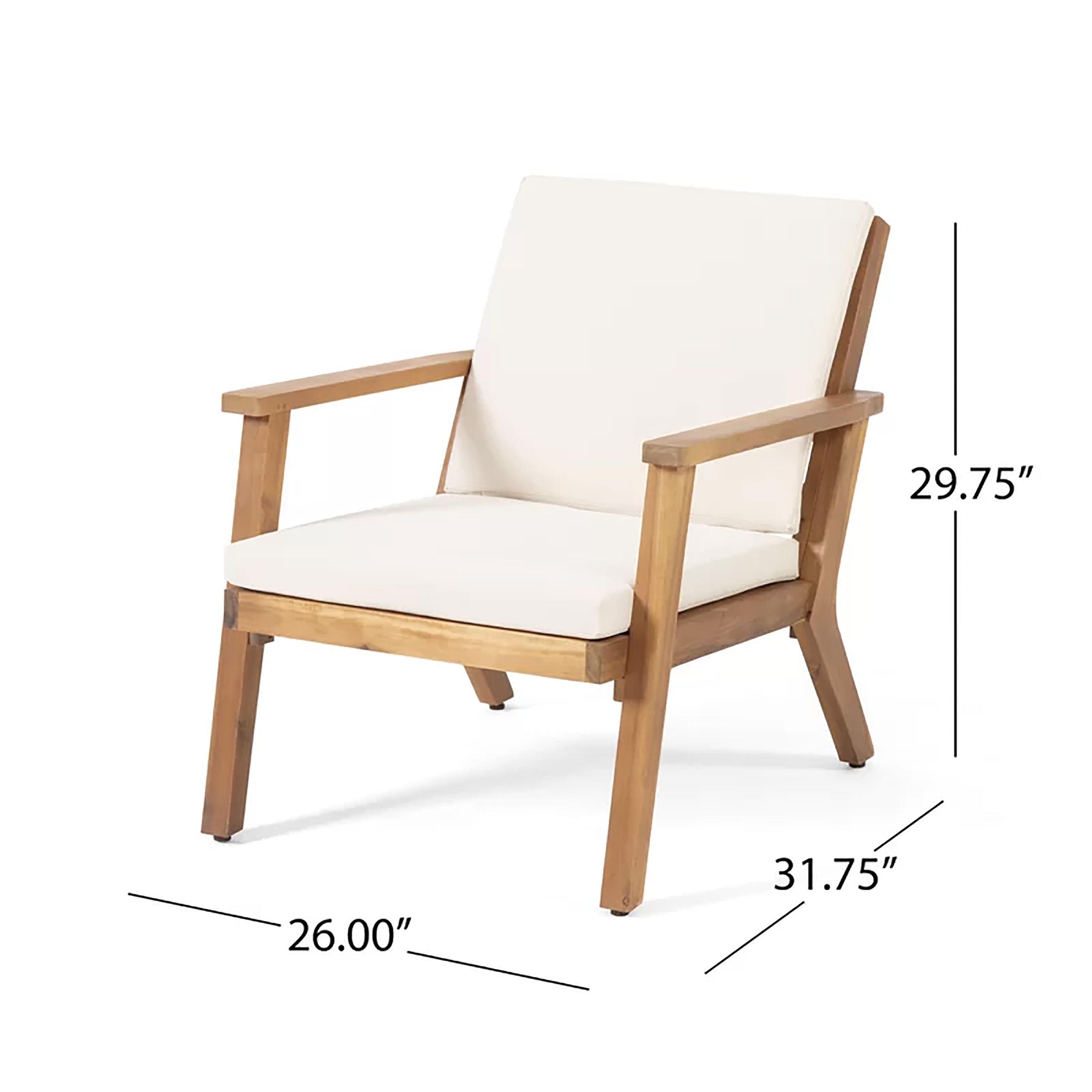 Brixton Outdoor Acacia Wood 4 Seater Chat Set with Cushions