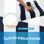 Navy & White Stripe Outdoor Square Pillows, Set of 2