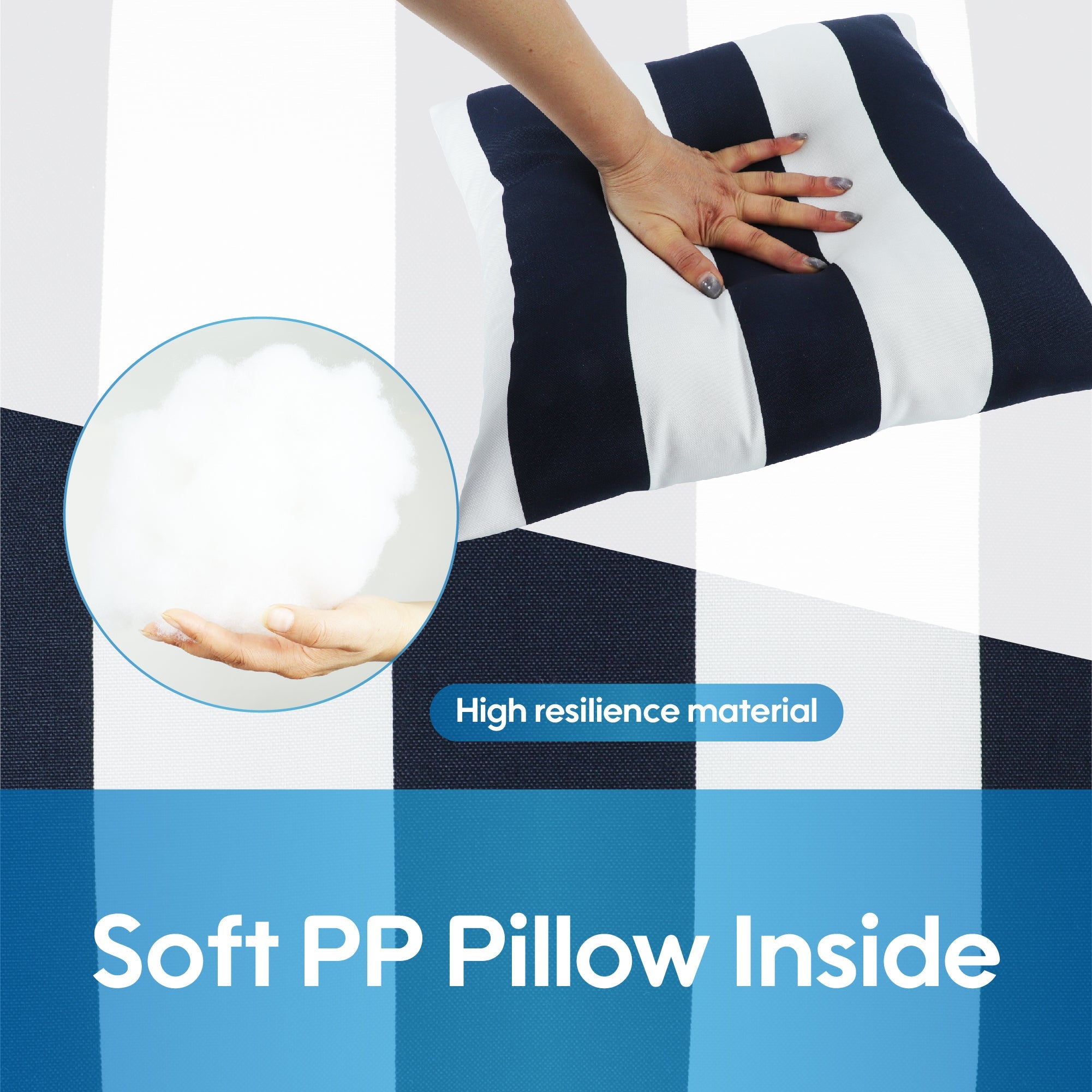 Navy & White Stripe Outdoor Square Pillows, Set of 2