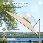10'X10' Square Cantilever Umbrella with Center Pole, Base Not Included