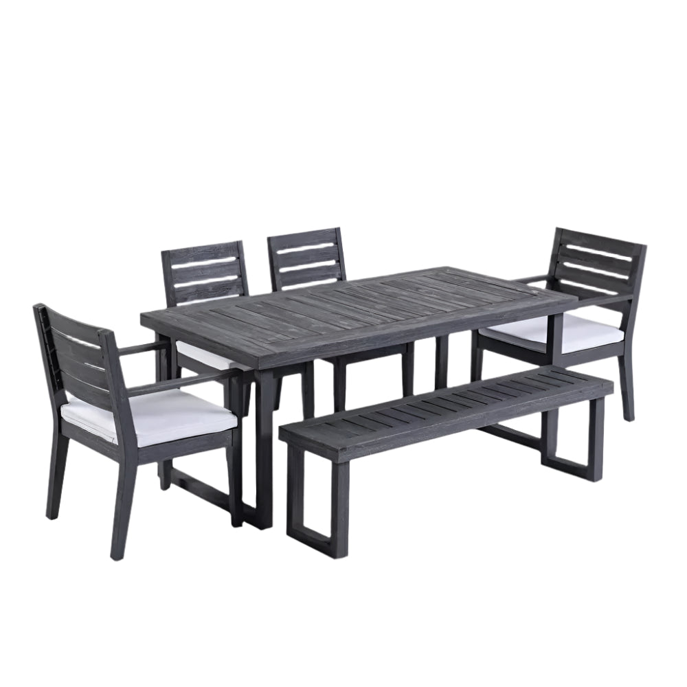 6-Seat Acacia Wood Outdoor Dining Set