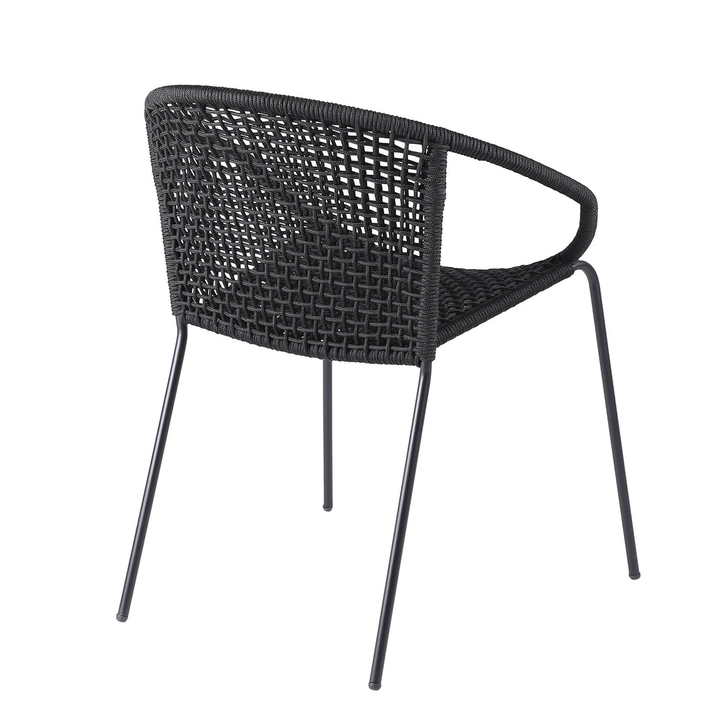 Quilla Indoor Outdoor Stackable Rope Dining Chairs, Set of 2