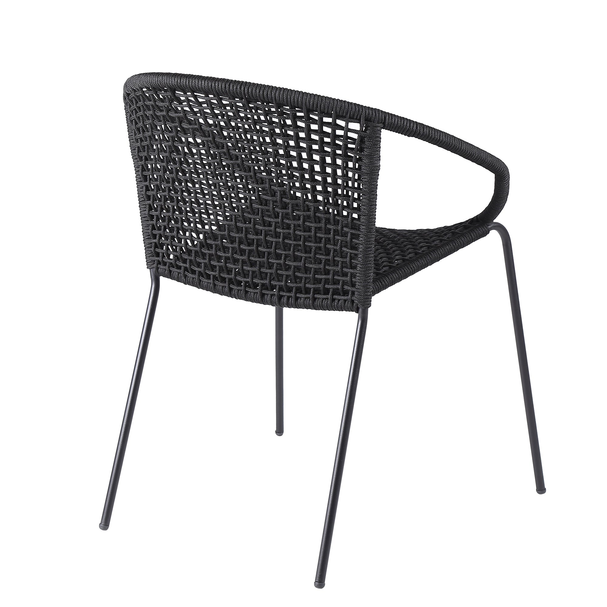 Quilla Indoor Outdoor Stackable Rope Dining Chairs, Set of 2