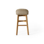Beeson Outdoor Wicker and Acacia Wood Barstools, Set of 2