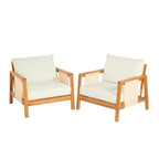 Khali Outdoor Club Chair with Acacia Wood Frame
