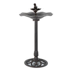 Ruffle Outdoor Aluminum and Iron Bird Bath