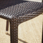 Larache Outdoor Aluminum Armless Rattan Dining Chairs, Set of 4