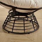 360° Swivel Indoor Outdoor Wicker Papasan Chair with Soft Thick Cushion