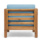 Oana Outdoor Acacia Wood Club Chair with Cushion