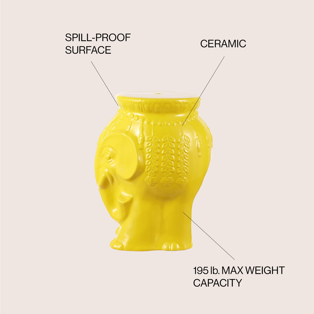 Orla Bohemian Elephant Ceramic Garden Stool