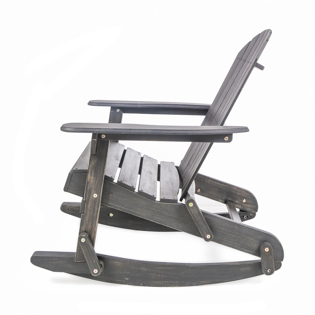 Echoes Outdoor Acacia Wood Adirondack Rocking Chair