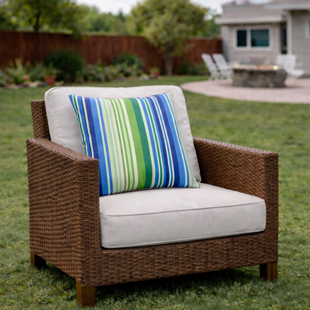 Ocean Hues 18x18 Waterproof & Fade-Resistant Outdoor Throw Pillows, Set of 2