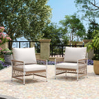 Caspian Outdoor Handwoven Rope Accent Chairs, Set of 2