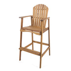 Outdoor Acacia Wood Adirondack Barstools, Set of 2