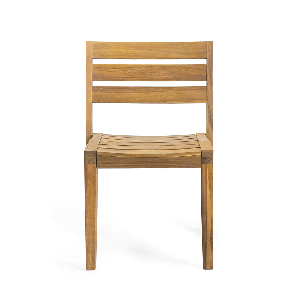 Solene Outdoor Acacia Wood Dining Chairs, Set of 2