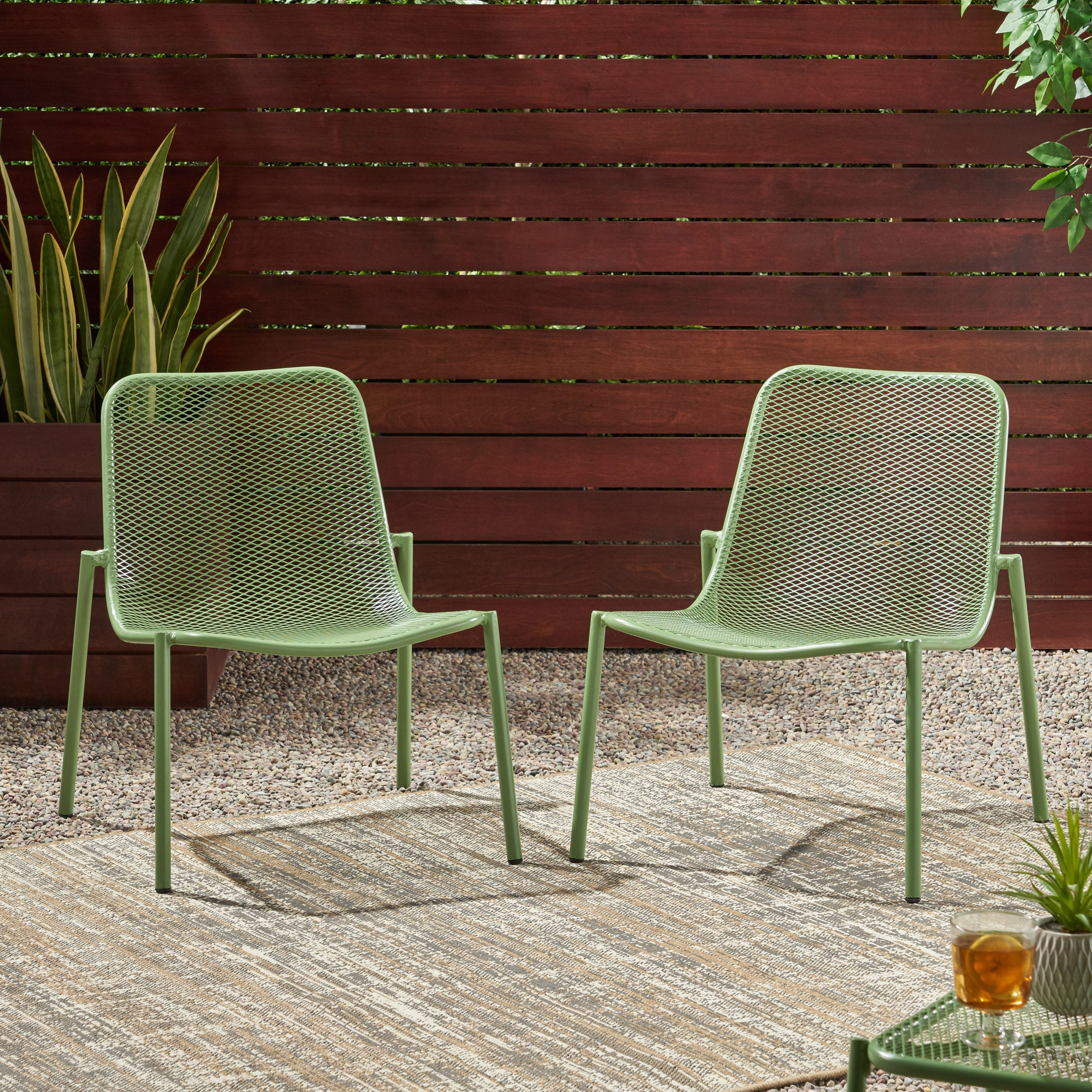 Kincaid Stackable Iron Chairs, Set of 2