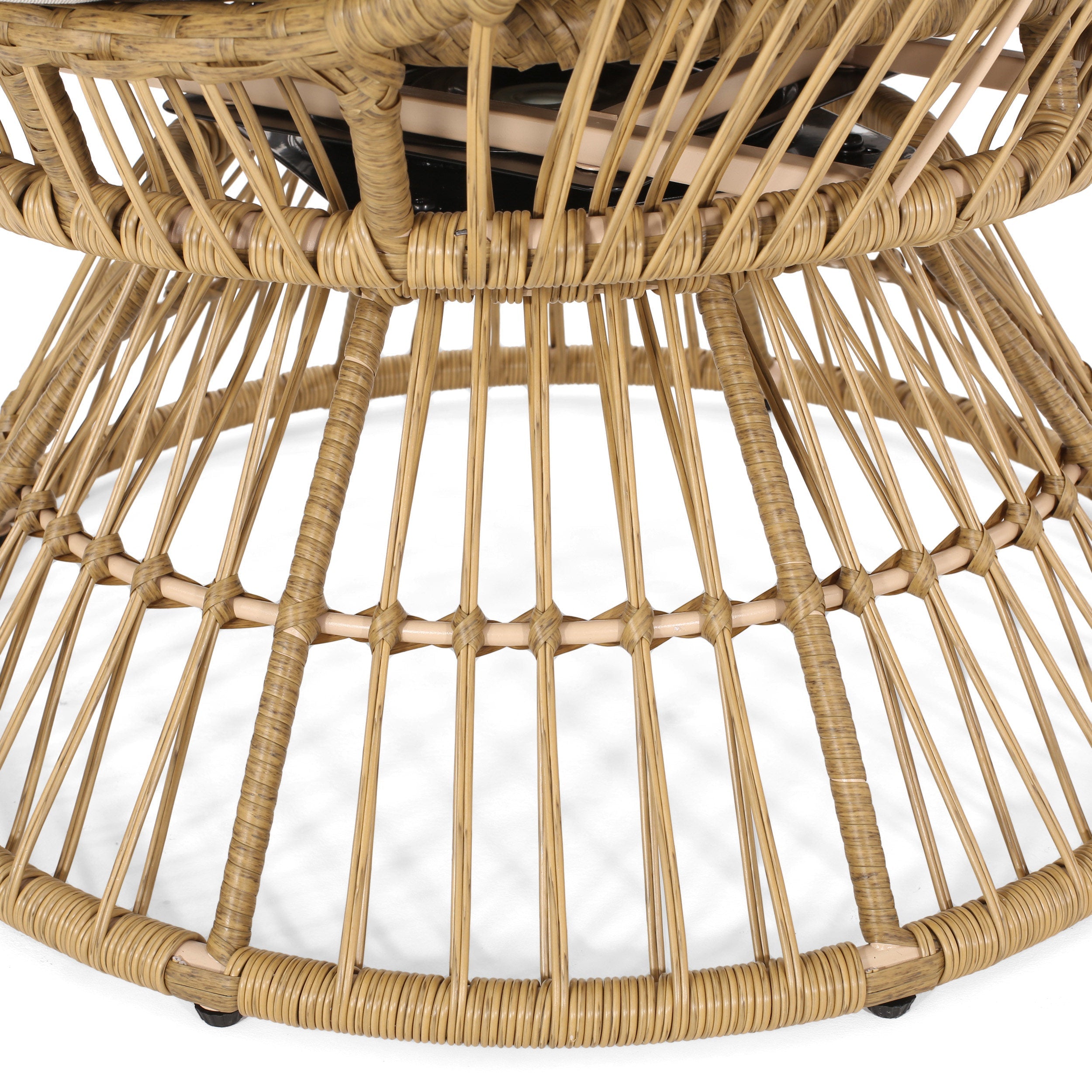 Lazulite Outdoor Egg Chair with Water-Resistant Cushion and Swivel Function