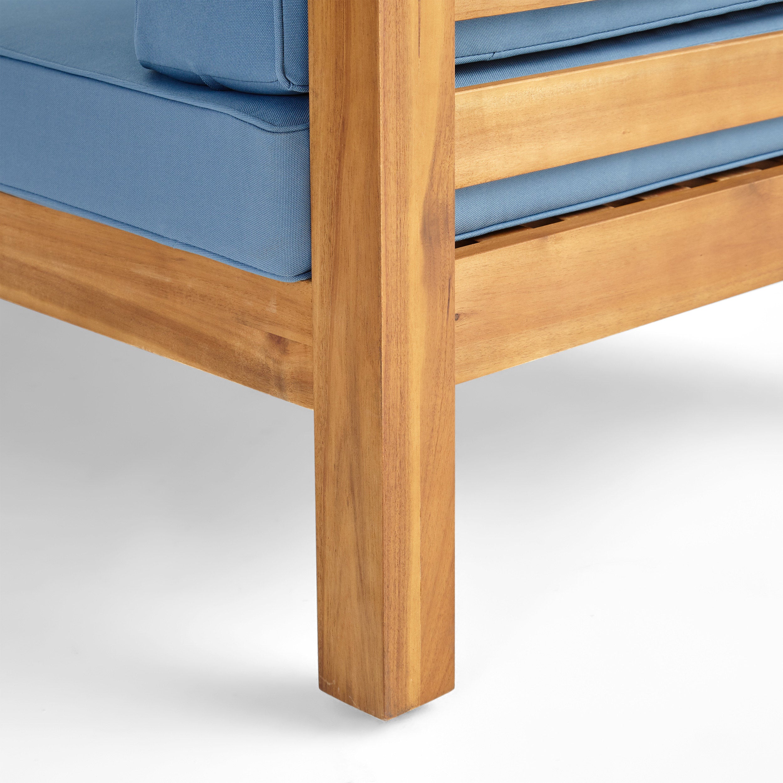 Oana Outdoor Acacia Wood Club Chair with Cushion