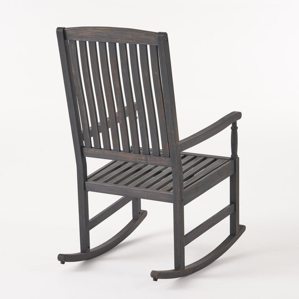 Muse Outdoor Acacia Rocking Chair with Slat Design