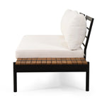 4-Piece Outdoor Sectional Sofa Set with Coffee Table, Water-Resistant Cushions and Iron Frame