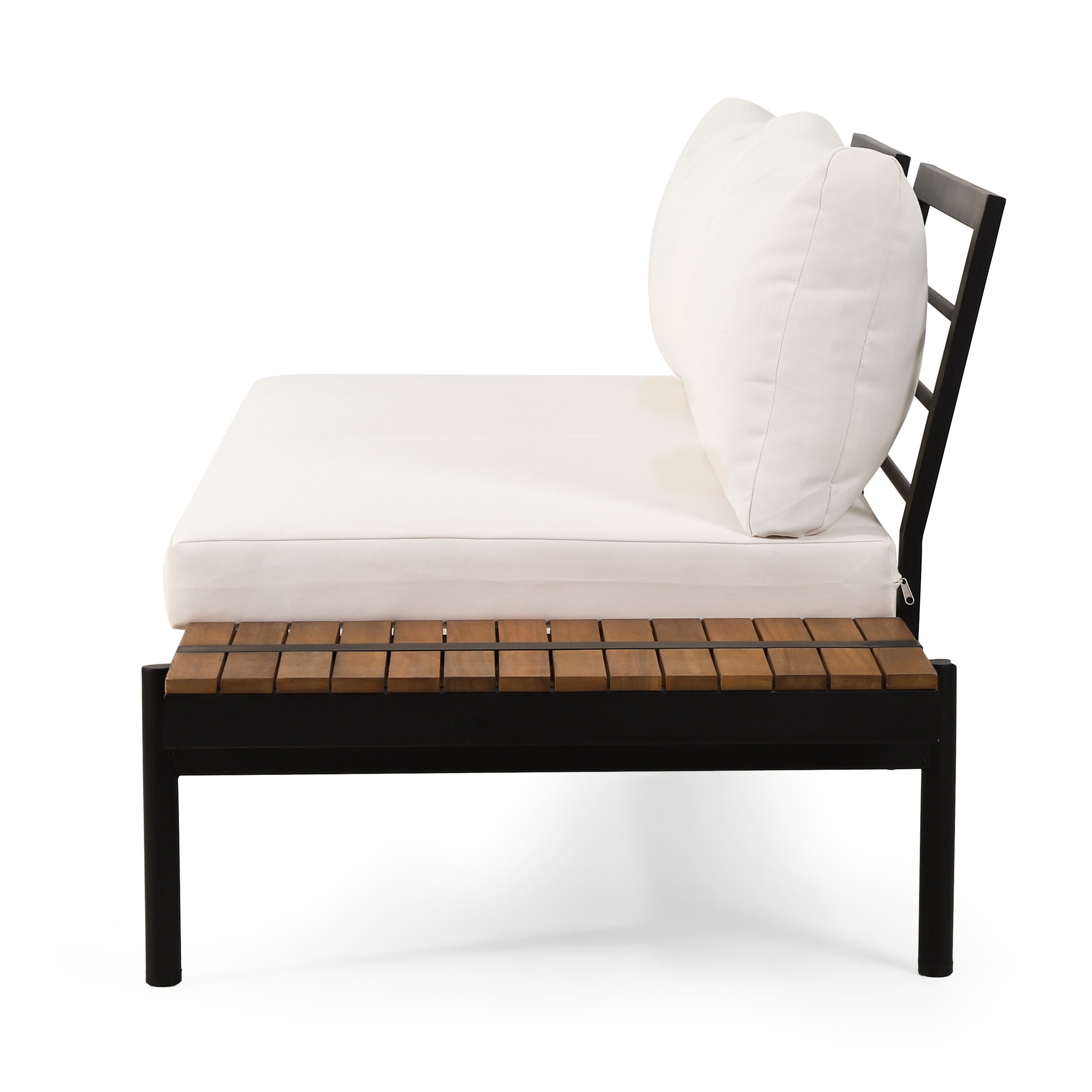 4-Piece Outdoor Sectional Sofa Set with Coffee Table, Water-Resistant Cushions and Iron Frame