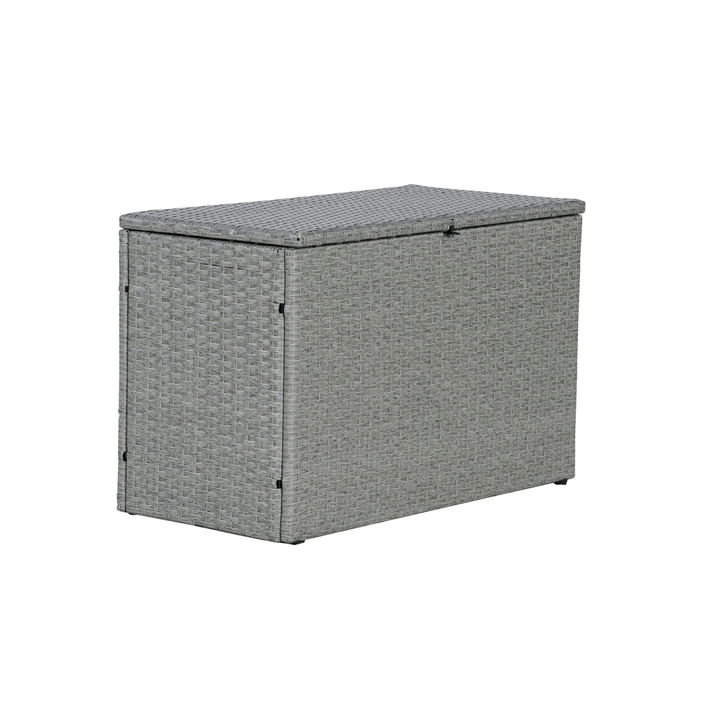 Nino Modern Minimalist Outdoor Faux Wicker Deck and Patio Storage Box