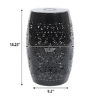 Sunhaven Punched Metal Solar Side Table with Built-in Solar Battery