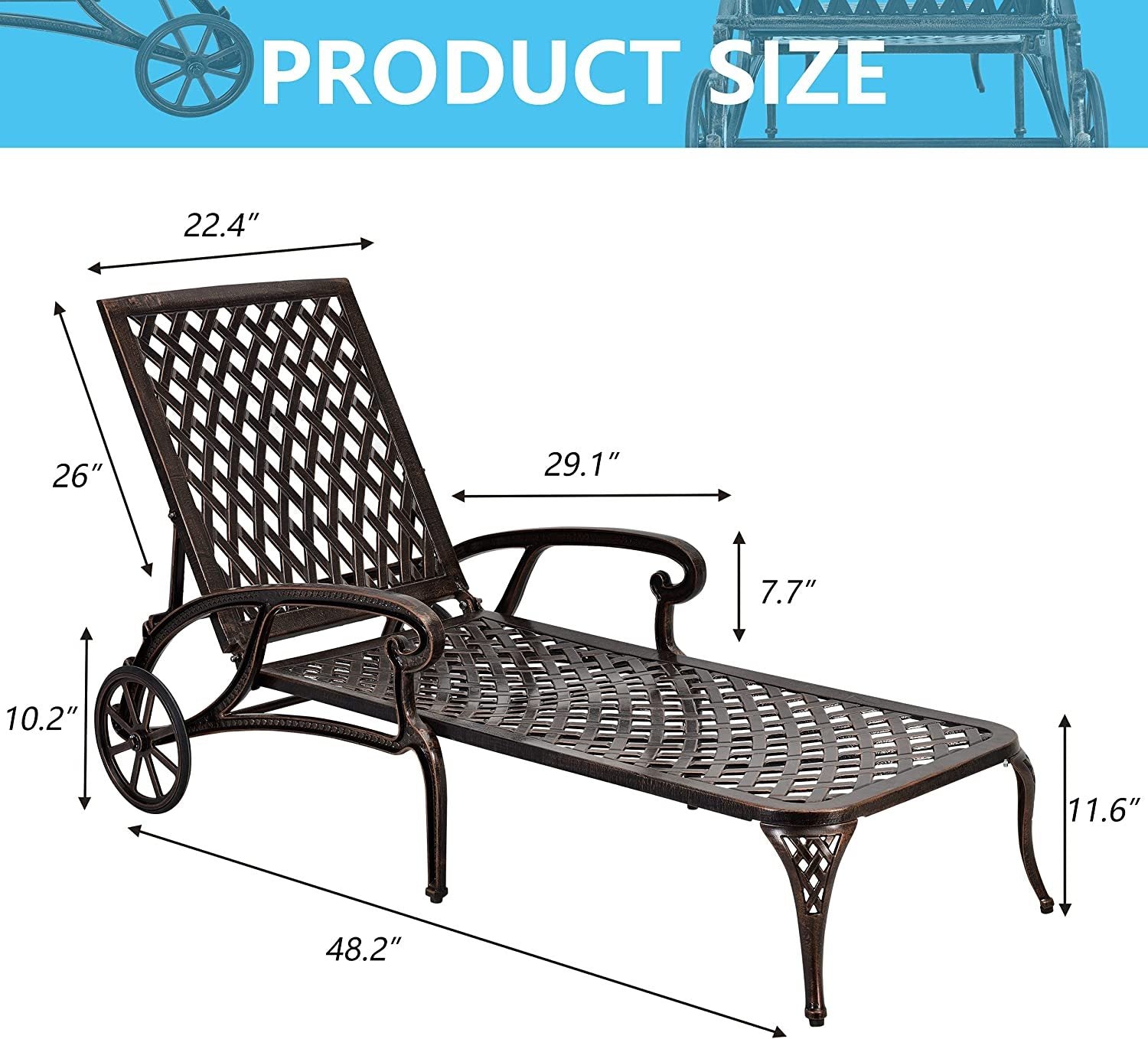 Aluminium Cast Lounge Chaise