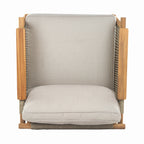 Outdoor Wood Club Chair with Rope Accents