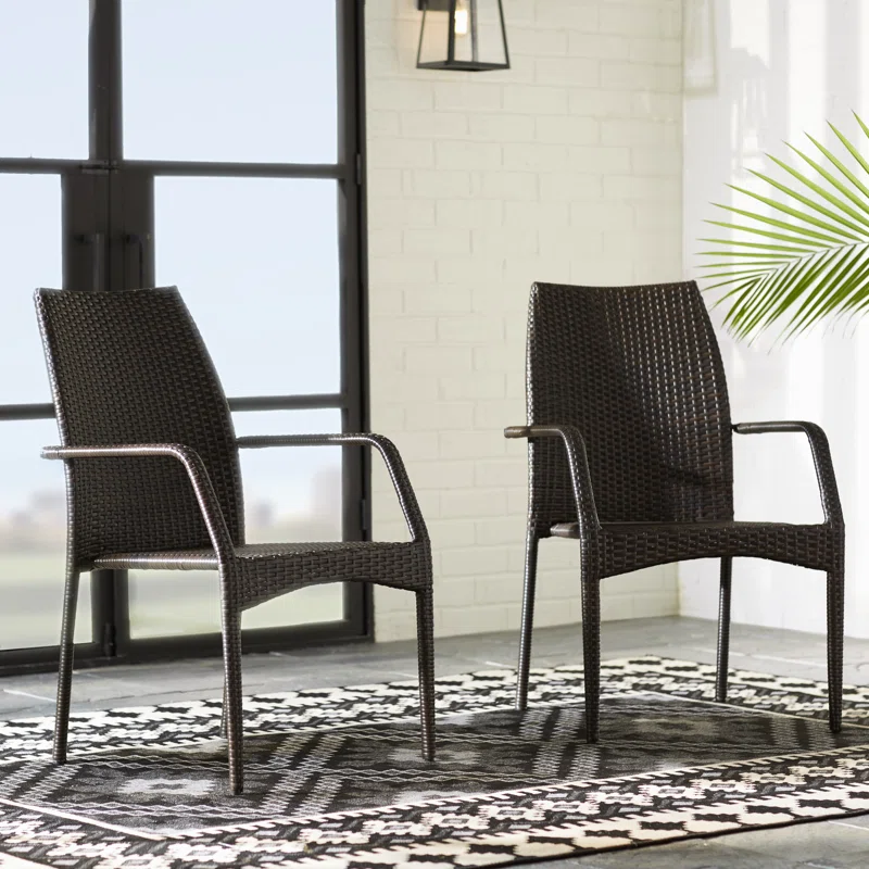 Mercer Outdoor Wicker Chairs, Set of 2
