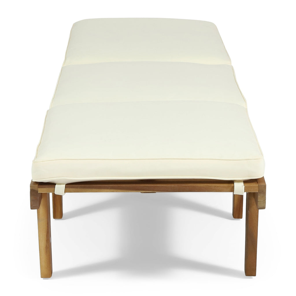 Ariana Acacia Wood Chaise Lounge with Cushion
