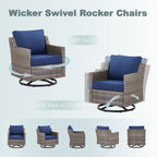 Tatum 3 Piece Outdoor Set with Swivel Rockers