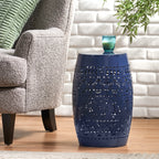 Ruby Outdoor Metal Lace Cutout Accent Table