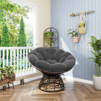 360° Swivel Indoor Outdoor Wicker Papasan Chair with Soft Thick Cushion