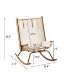 High Square Back Modern Outdoor Rocking Chair