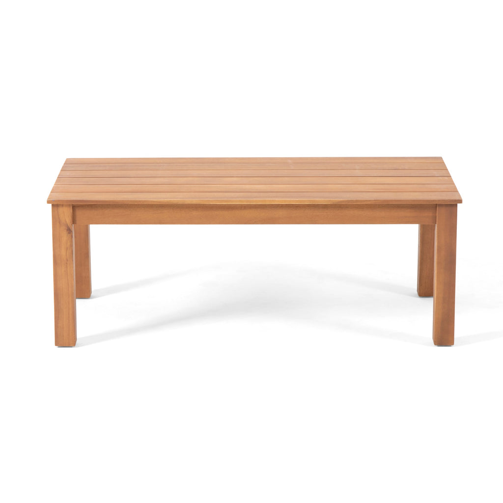 Brixton Outdoor Acacia Wood Loveseat and Coffee Table Set with Cushions
